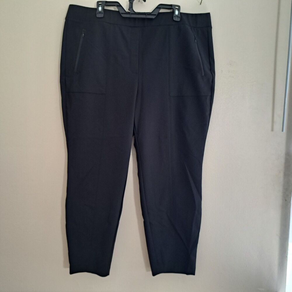 Lane Bryant Women’s Plus Size 20 Black Stretch Flat Front Twill Dress Pants